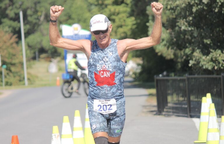 Reduced field completes 40th triathlon